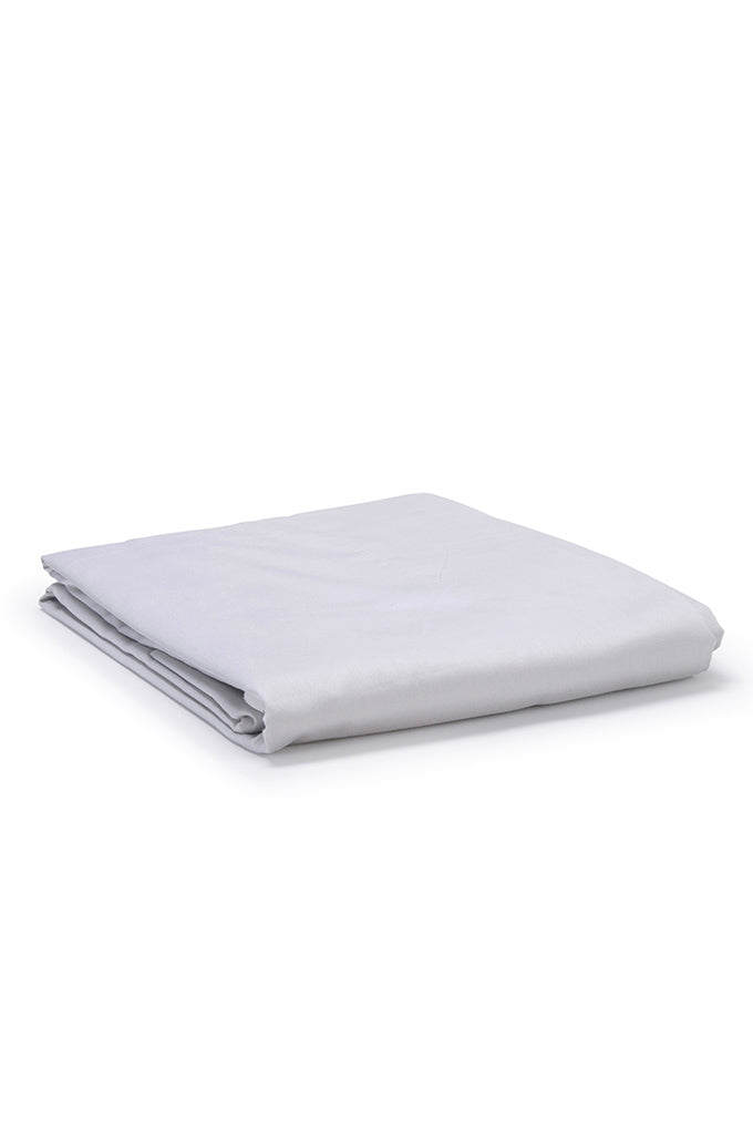 Light Grey Classic Organic Cotton Sateen Weave Fitted Sheet COTTSBURY