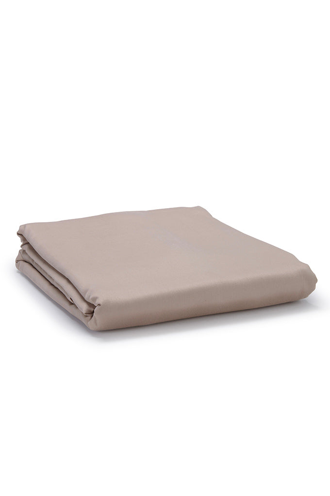 Warm Taupe Classic Organic Cotton Sateen Weave Duvet Cover COTTSBURY