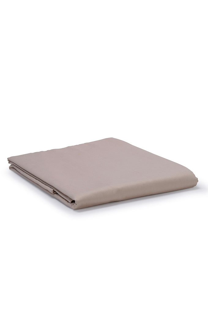 Warm Taupe Classic Organic Cotton Sateen Weave Fitted Sheet