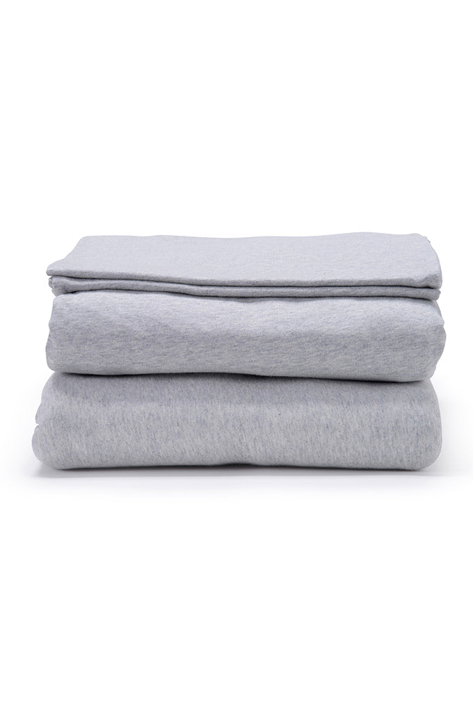 Grey Melange Organic Cotton Jersey Bedding Set COTTSBURY