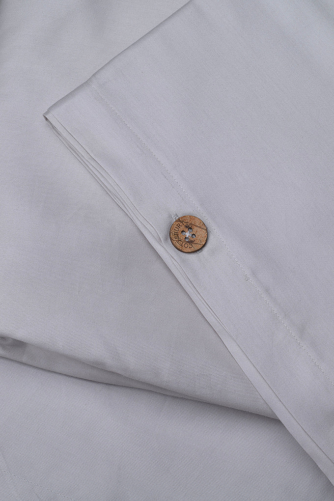 Light Grey Classic Organic Cotton Sateen Weave Duvet Cover