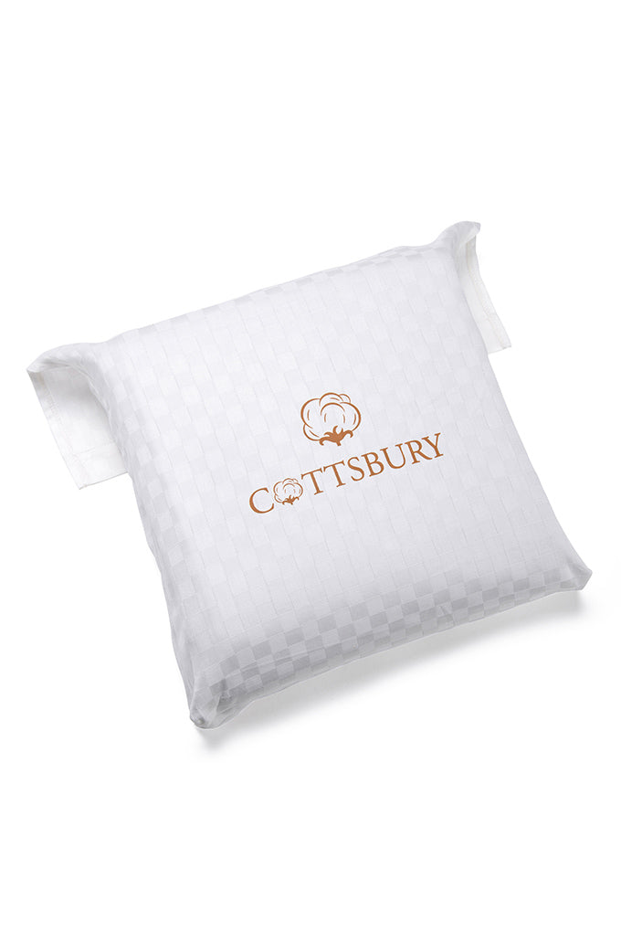 White Optical Check Organic Cotton Sateen Weave Bedding Set