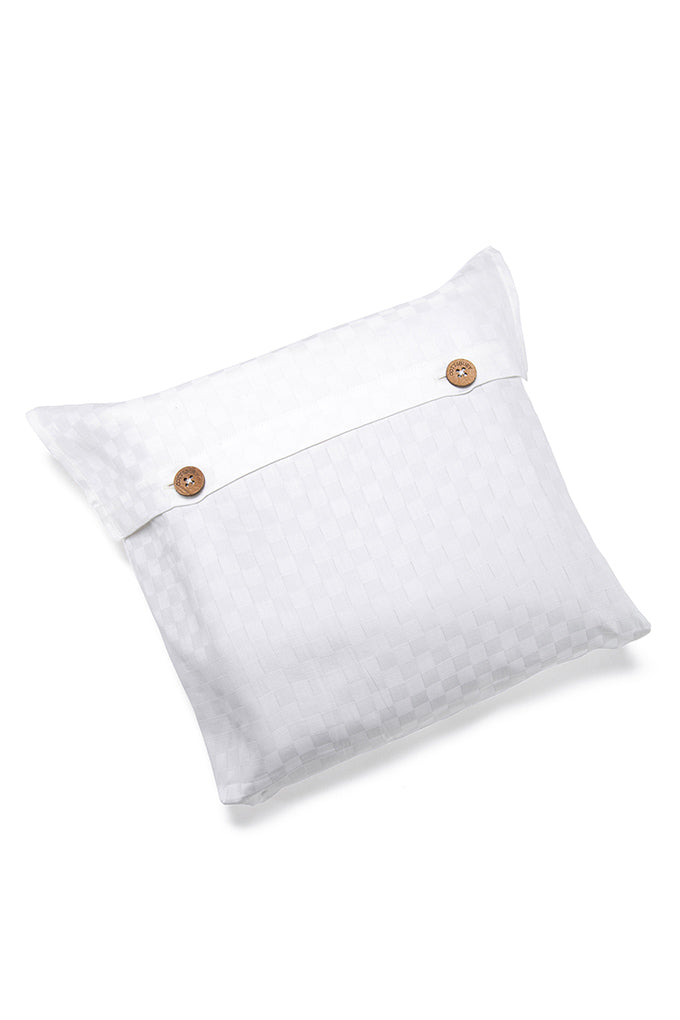 White Optical Check Organic Cotton Sateen Weave Bedding Set COTTSBURY