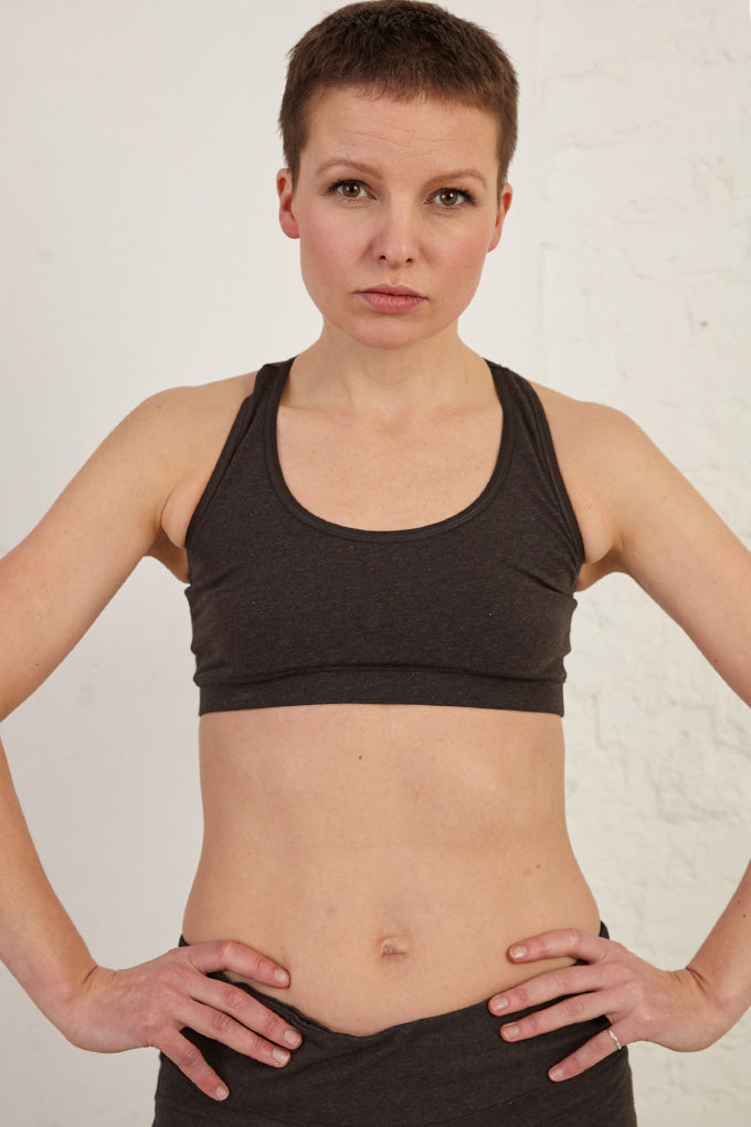 Double Layer Racerback Organic Cotton Spandex Sports Bra