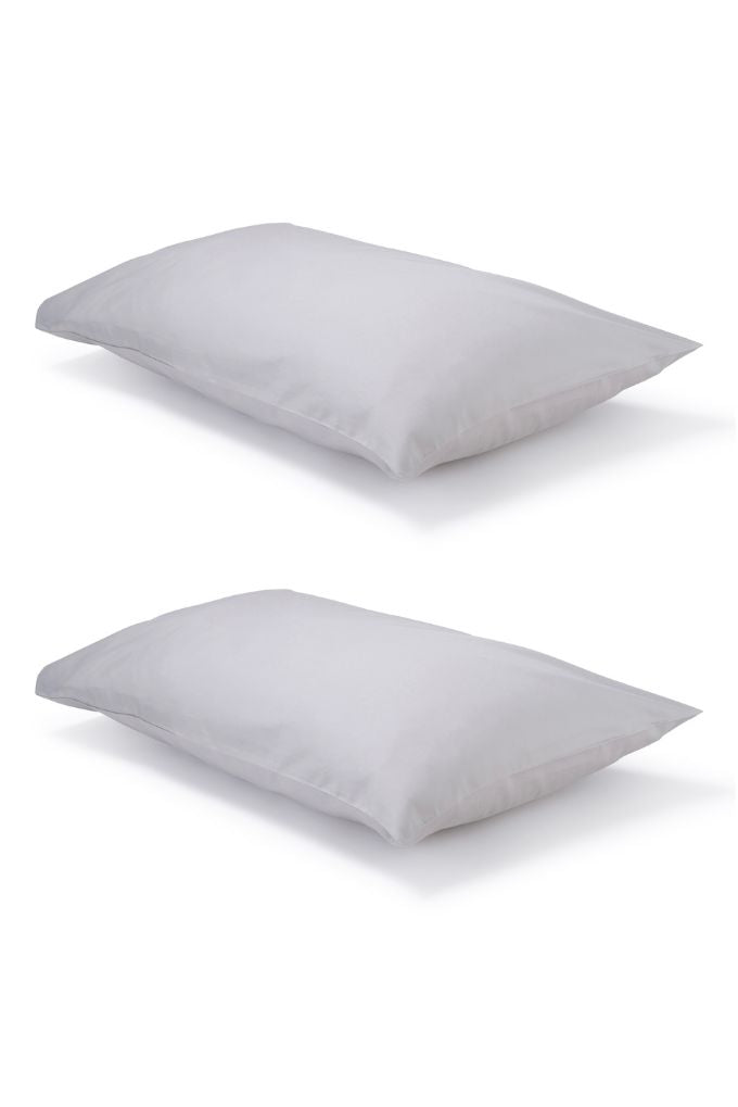 Pair of Light Grey Classic Organic Cotton Sateen Weave Pillowcases