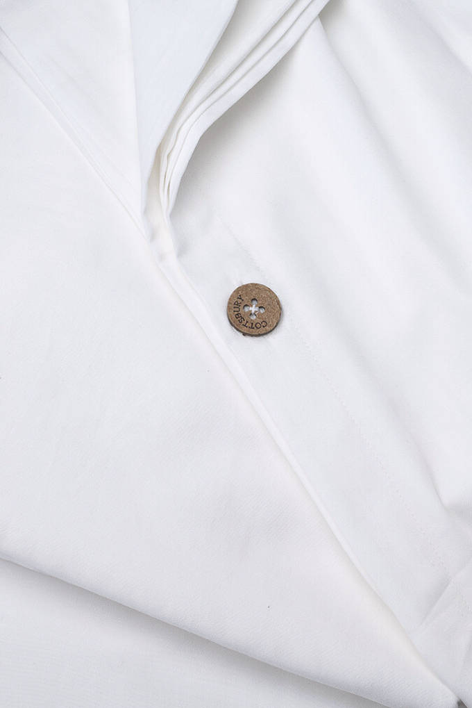 White Classic Organic Cotton Sateen Weave Bedding Set
