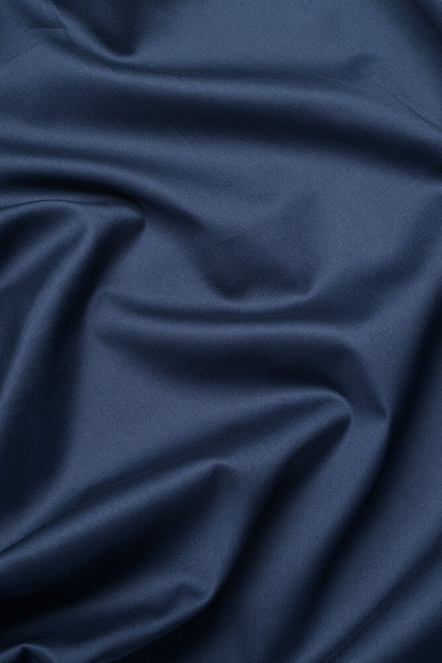 Navy Classic Organic Cotton Sateen Weave Flat Sheet