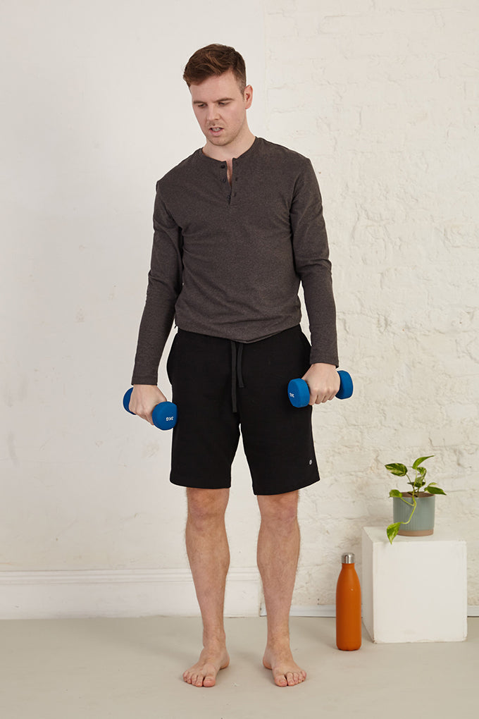 Henley Long Sleeve Regular Fit Organic Cotton Jersey T-Shirt