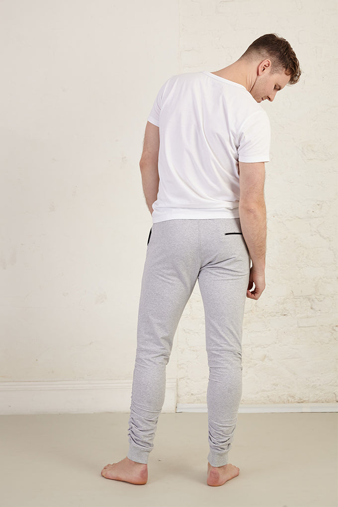 Unisex Rouched Ankle Full Length Organic Cotton Jersey Joggers