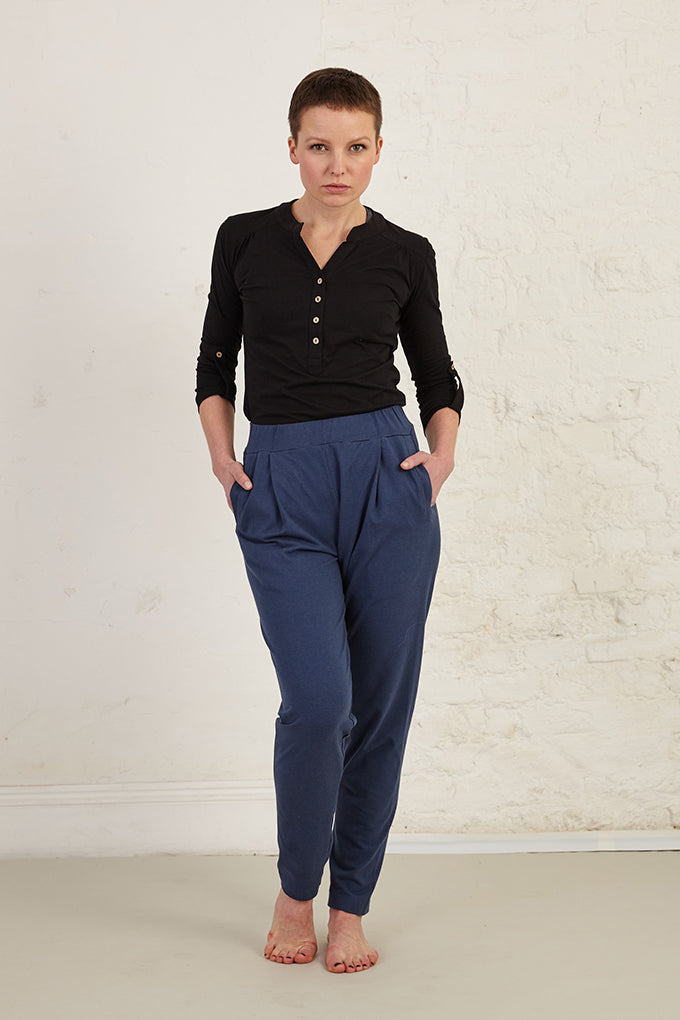 Long Sleeve Half Placket Organic Cotton Jersey Top