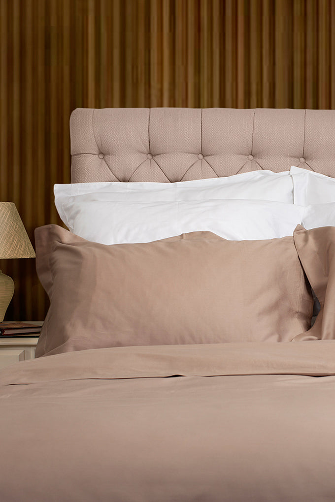 Warm Taupe Classic Organic Cotton Sateen Weave Duvet Cover