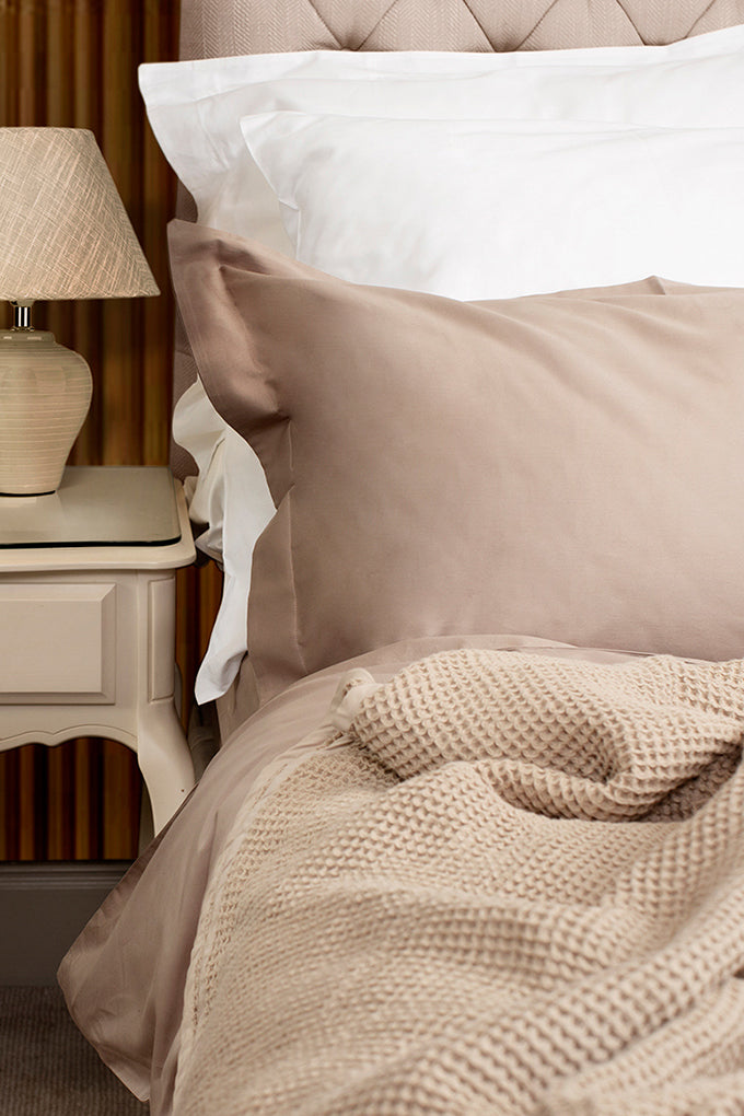 Warm Taupe Classic Organic Cotton Sateen Weave Duvet Cover