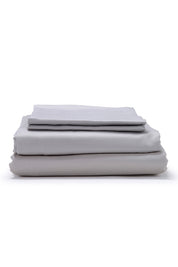 Light Grey Classic Organic Cotton Sateen Weave Bedding Set COTTSBURY