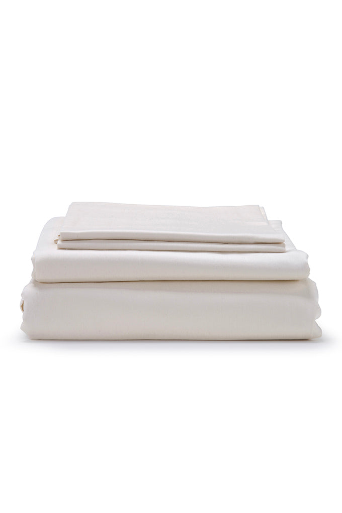 Natural Classic Organic Cotton Sateen Weave Bedding Set COTTSBURY