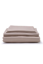 Warm Taupe Classic Organic Cotton Sateen Weave Bedding Set COTTSBURY