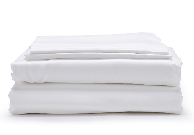 White Classic Organic Cotton Sateen Weave Bedding Set COTTSBURY