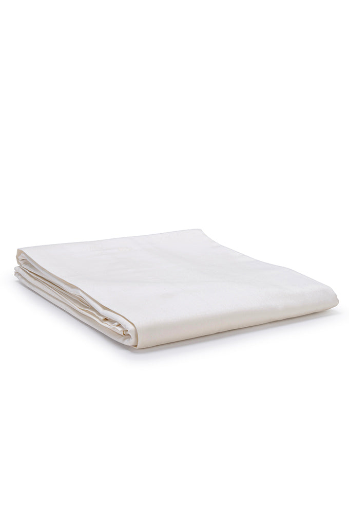 White Classic Organic Cotton Sateen Weave Fitted Sheet COTTSBURY