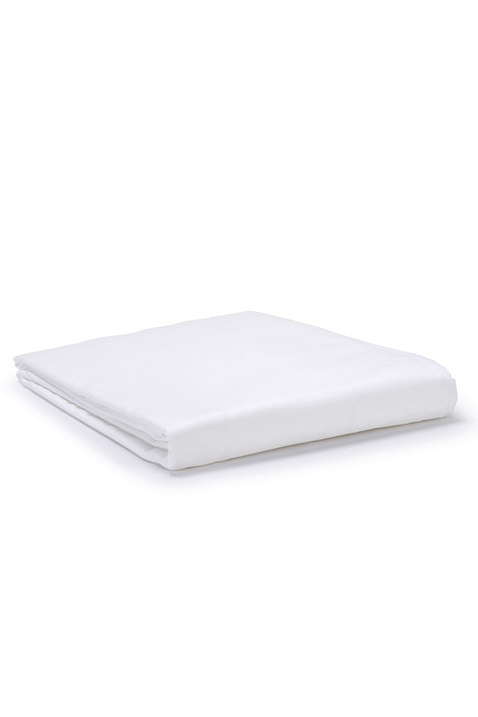White Classic Organic Cotton Sateen Weave Flat Sheet COTTSBURY