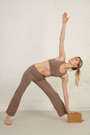 Organic Cotton Medium Support Bra — Taupe