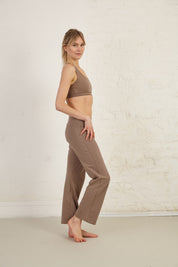 Organic Cotton Medium Support Bra — Taupe