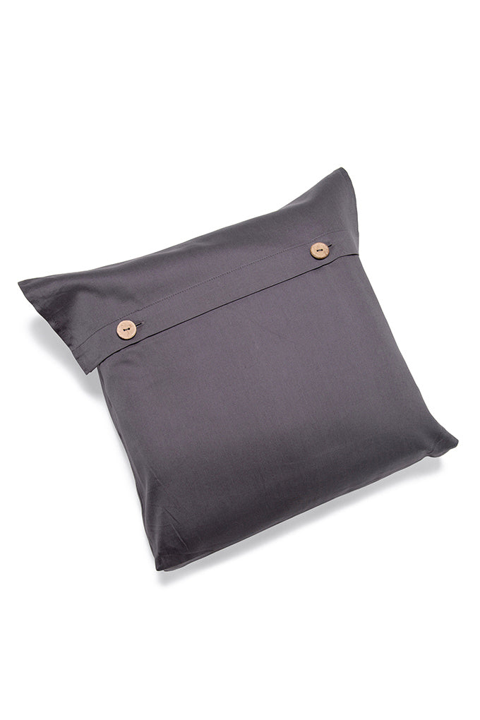 Pair of Dark Slate Oxford Organic Cotton Sateen Weave Pillowcases