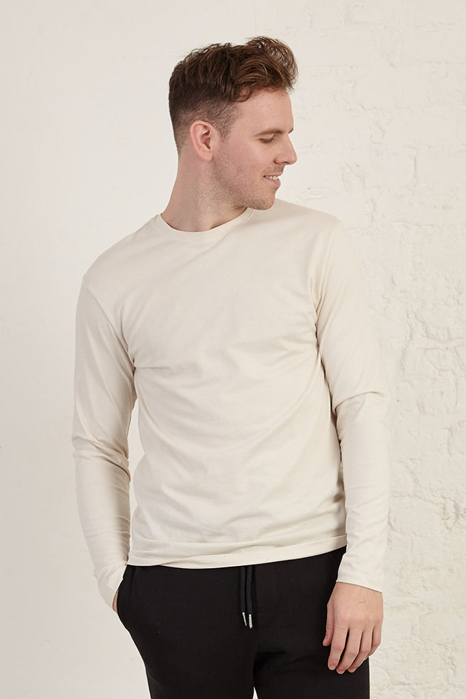 Essential Long Sleeve Regular Fit Organic Cotton Jersey T-Shirt