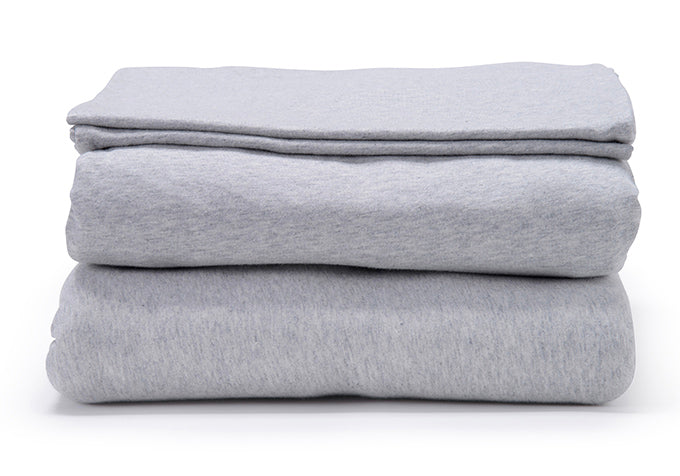 Grey Melange Organic Cotton Jersey Bedding Set COTTSBURY