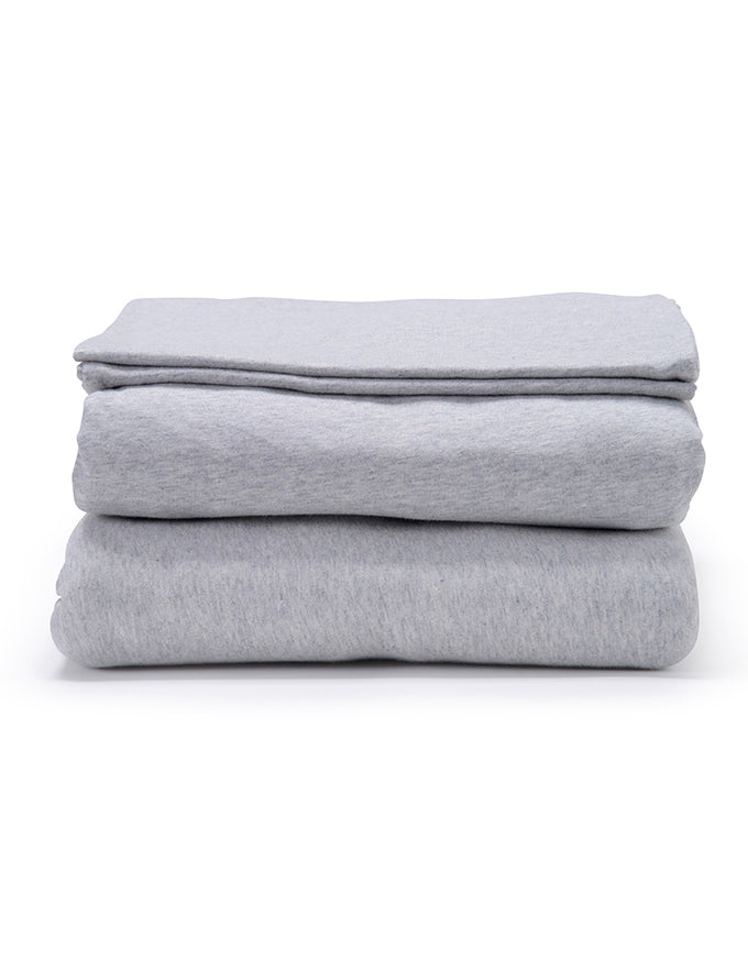 Grey Melange Organic Cotton Jersey Bedding Set COTTSBURY
