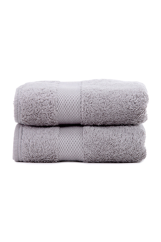 2 Pack Mineral Grey Luxury Organic Cotton Hand Towel COTTSBURY