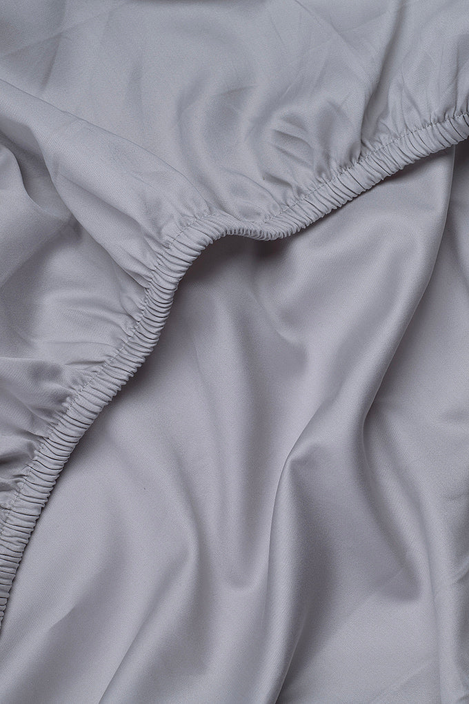 Light Grey Classic Organic Cotton Sateen Weave Bedding Set