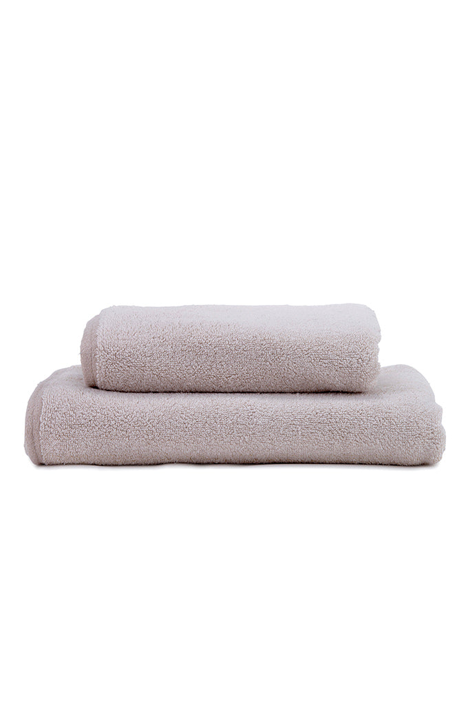 Dune and White Melange Organic Cotton Bath and Hand Towel Set COTTSBURY