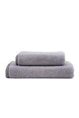 Grey and White Melange Organic Cotton Bath and Hand Towel Set