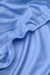 Mid Blue Classic Organic Cotton Sateen Weave Fitted Sheet
