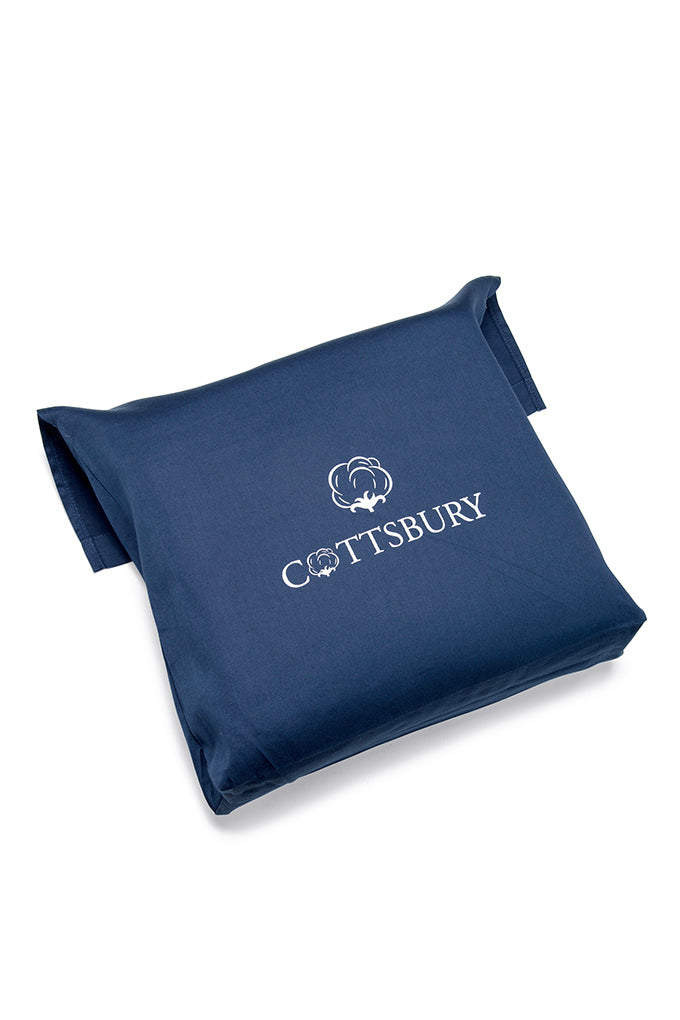 Pair of Navy Classic Organic Cotton Sateen Weave Pillowcases