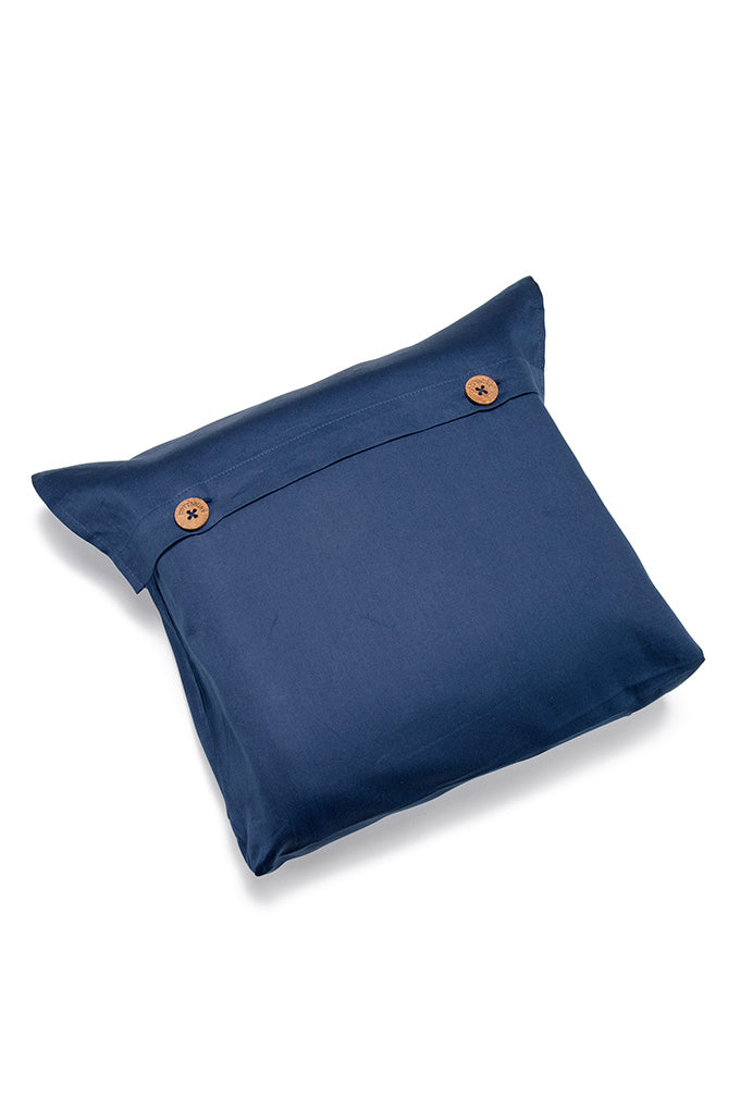 Navy Classic Organic Cotton Sateen Weave Fitted Sheet