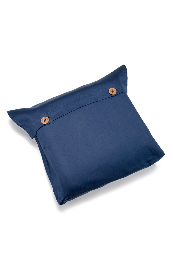 Pair of Navy Classic Organic Cotton Sateen Weave Pillowcases