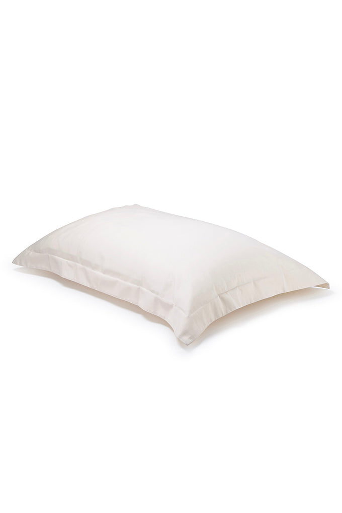 Pair of Natural Oxford Organic Cotton Sateen Weave Pillowcases COTTSBURY