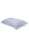 Pair of Serene Blue Oxford Organic Cotton Sateen Weave Pillowcases COTTSBURY