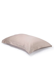 Pair of Warm Taupe Oxford Organic Cotton Sateen Weave Pillowcases COTTSBURY