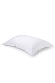 Pair of White Oxford Organic Cotton Sateen Weave Pillowcases COTTSBURY