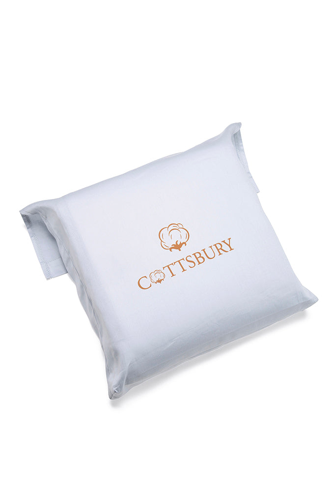 Serene Blue Classic Organic Cotton Sateen Weave Flat Sheet