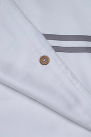 WHITE GREY TWIN BAND BEDSET