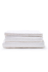 White Optical Check Organic Cotton Sateen Weave Bedding Set