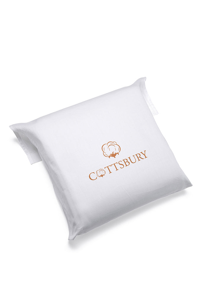 Pair of White Oxford Organic Cotton Sateen Weave Pillowcases