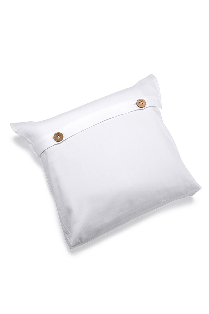 White with Grey Twin Band Organic Cotton  Sateen Weave Bedding Set