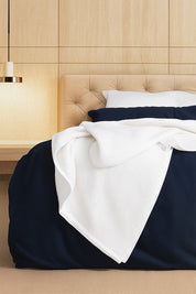 White Organic Cotton Waffle Weave Blanket