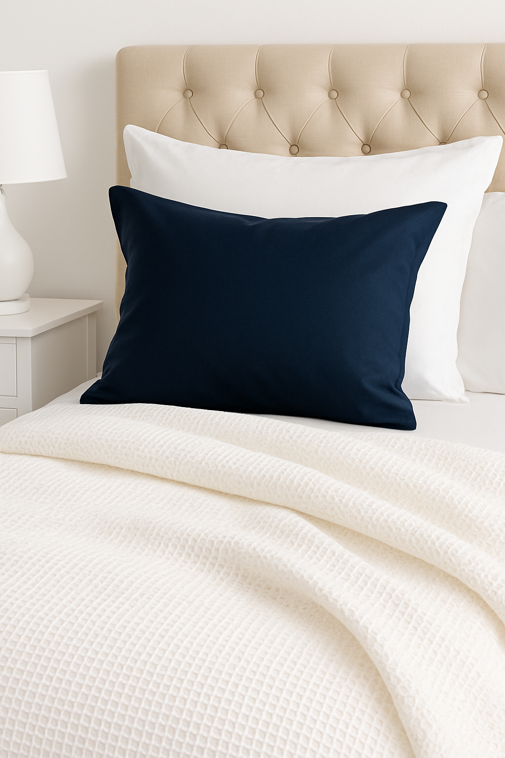 White Organic Cotton Waffle Weave Blanket