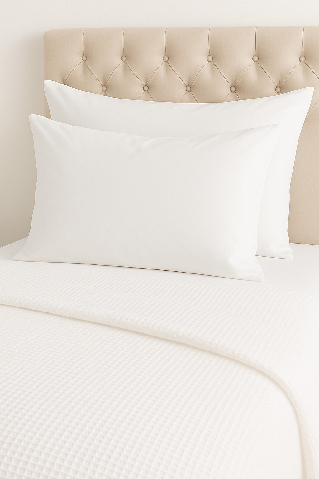 White Organic Cotton Waffle Weave Blanket