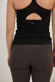 Padded Built-In Bra Slim Fit Organic Cotton Jersey Tank Top