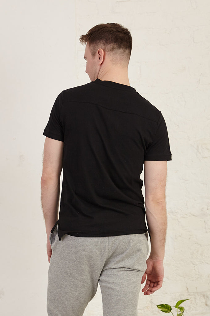 Henley Regular Fit Organic Cotton Jersey T-Shirt